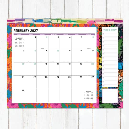 2027 Maximal Mirage Large Desk Pad Monthly Blotter Calendar